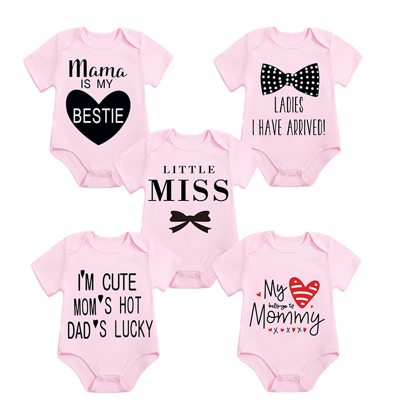 Manufacturer 100% Cotton Newborn Boy Girl Onesie Clothes New Born Baby Rompers Bodysuit Short Sleeve Children's Clothing
