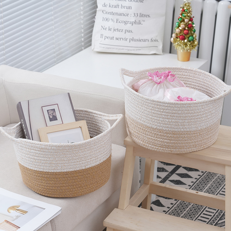 Newest Designed Eco-friendly Cotton Rope Woven Storage Basket 